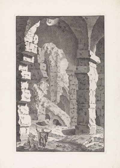 Musizierender Hirte zwischen Ruinen (Reliquiae antiquae urbis Romae) von Bonaventura van Overbeek