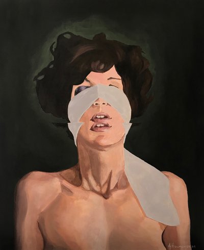 Ausdrucksstarke Frau mit Augenbinde von Borgenhag Holmqvist