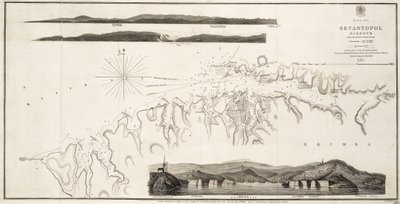 Schwarzes Meer Sewastopol Hafen aus der russischen Vermessung von 1836 von British School
