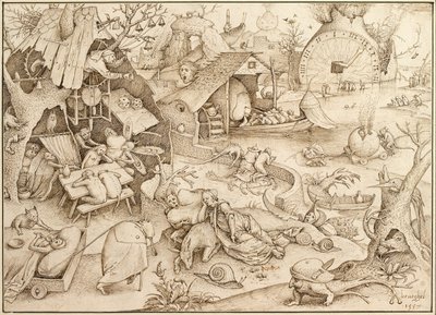 Acedia Trägheit aus der Serie Sieben Todsünden, 1557 von Bruegel