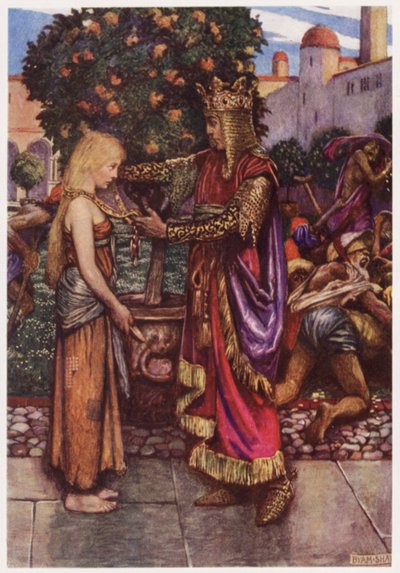 "Der König rief sie zurück, und gab ihr seine Kette" von Byam (after) Shaw