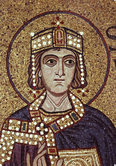 König Salomo (Detail) der Innenmosaiken in der St. Markus Basilika, 12. Jahrhundert von Byzantine Byzantine