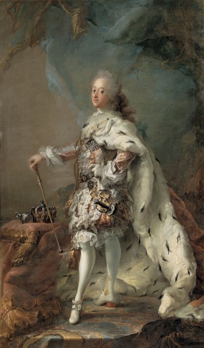 Porträt von Frederik V. in Salbungsrobe von C.G. Pilo