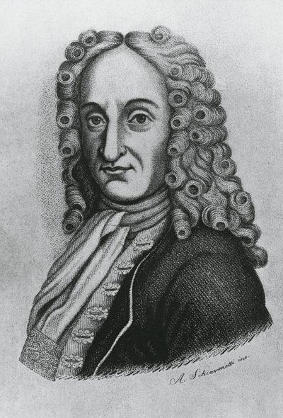 Porträt von Pietro Antonio Michelotti (1673-1740), italienischer Arzt und Iatromathematiker, Gravur von Schiavonetti von J.B. and Brown J. Rowbotham