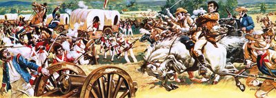 Sam Houston auf einem weißen Pferd, der die Mexikaner angreift von C.L. Doughty
