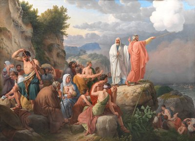 Moses lässt das Rote Meer zurückkehren und die Armee des Pharao wird überschwemmt von Christoffer Wilhelm Eckersberg