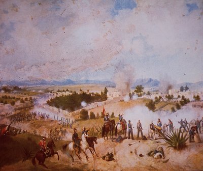 Mexikanisch-Amerikanischer Krieg (1846-48), Schlacht von Molino del Rey, US-Truppen greifen an von C. Escalante