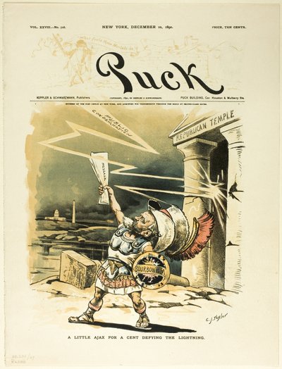 Ein kleiner Ajax für einen Cent trotzt dem Blitz, aus Puck von C. Jay Taylor