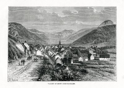 Das Tal von Mont-Dore-les-Bains, Frankreich, 19. Jahrhundert von C. Laplante