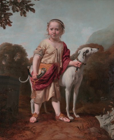 Porträt eines Mädchens als Jägerin, von Caesar van Everdingen von Caesar van Everdingen