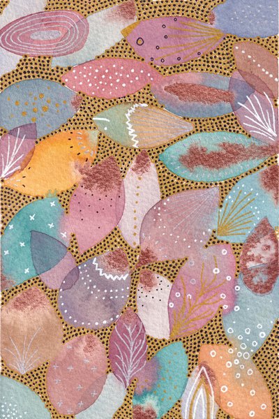 Pastell-Botanische Formen von Camille Contini