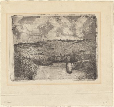 Eine Frau geht auf einer Landstraße, 1879 von Camille Pissarro