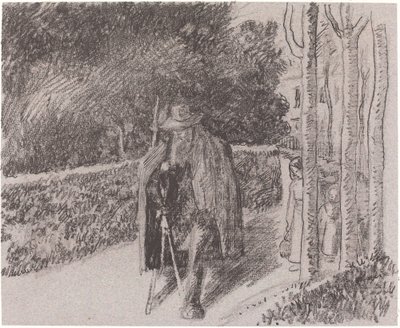 Bettler mit Krücke von Camille Pissarro