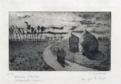 Crepuscule avec Meules, 1879 von Camille Pissarro