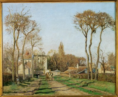 Eingang des Dorfes Voisins, Yvelines von Camille Pissarro