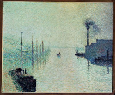 Insel Lacroix, Rouen, Nebel von Camille Pissarro