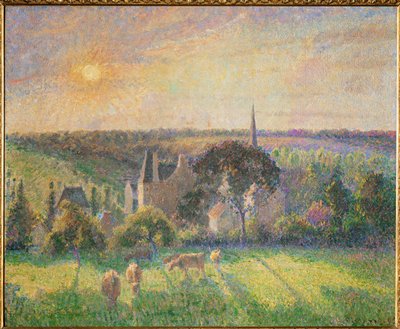 Landschaft bei Eragny: Kirche und Bauernhof von Eragny von Camille Pissarro