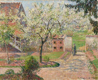 Blühende Pflaumenbäume, Éragny. Das Haus des Malers, 1894 von Camille Pissarro