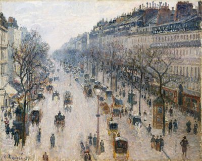 Der Boulevard Montmartre an einem Wintermorgen von Camille Jacob Pissarro