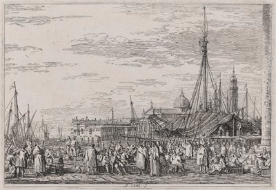 Der Markt auf dem Molo, aus der Serie Vedute (Ansichten) von Canaletto (Giovanni Antonio Canal)