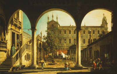Ein Capriccio der Scuola di San Marco, Venedig, vom Palazzo Grifalconi-Loredan von Giovanni Antonio Canal