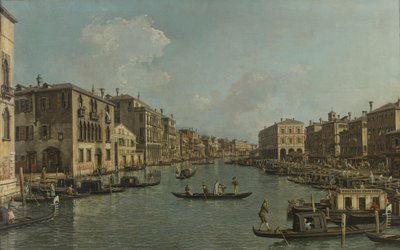 Der Canal Grande mit Blick in südöstlicher Richtung auf die Rialtobrücke von Canaletto