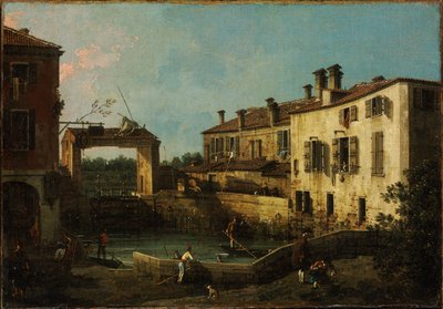 Schleuse bei Dolo von Canaletto