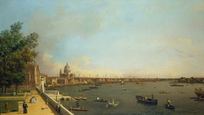 London: Die Themse von der Somerset House Terrasse in Richtung Stadt von Canaletto