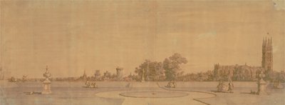 Warwick: Die Stadt und das Schloss von den Priory Gardens aus von Canaletto