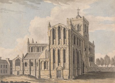 Nordwestansicht der Schlosskirche, Hexham, Northumberland von Capt. Francis Grose
