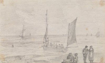 Eine Gruppe geht in der Nähe des Strandes von Brighton, 18. September 1815 von Capt. Thomas Hastings