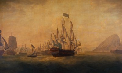 Die Entlastung von Gibraltar durch Admiral Lord Howe von Captain William Elliott