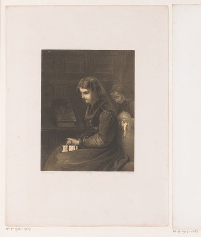 Verschleierte Frau mit Bibel auf dem Schoß von Carel Christiaan Antony Last