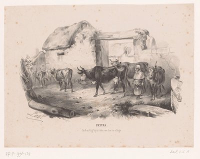 Herde von Kühen mit Hirtin von Carel Christiaan Antony Last