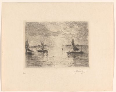 Lagune bei Sonnenuntergang von Carel Nicolaas Storm van 