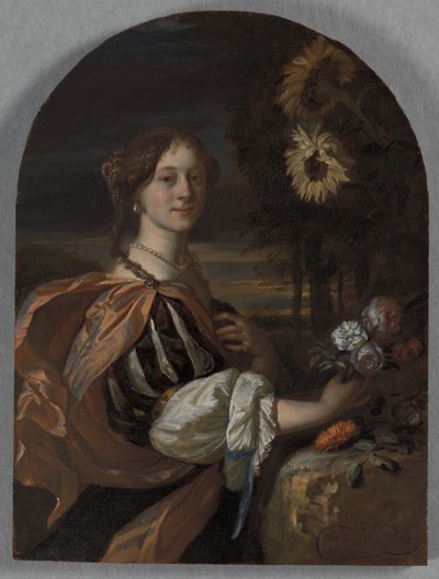 Catharina van Heemskerck mit Sonnenblumen von Carel de Moor