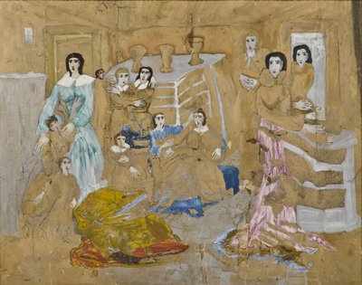 Figuren auf goldenem Grund. Komposition aus seiner Krankheit von Carl Fredrik Hill