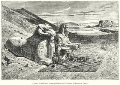 Antiquitätenverkäufer auf der Straße von Luxor nach Karnak, Ägypten von Carl Friedrich Heinrich (after) Werner