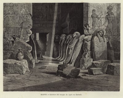 Ägypten - Innenraum des Tempels von Opet in Karnak von Carl Friedrich Heinrich Werner