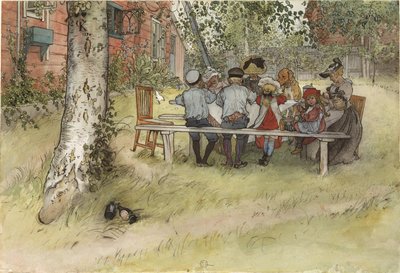 Frühstück unter der großen Birke von Carl Larsson