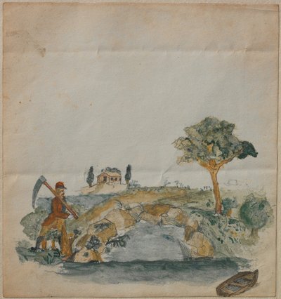 Landschaft mit einem See von Carl Larsson