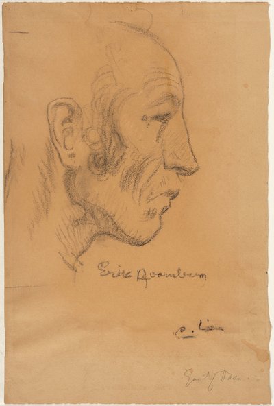 Profil eines Mannes nach rechts von Carl Larsson