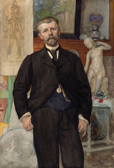 Porträt des Architekten Jac. Ahrenberg von Carl Larsson
