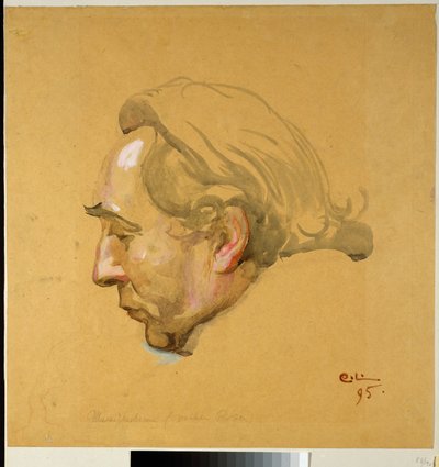 Sergel-Fresko. Studie zu Sergels Kopf von Carl Larsson