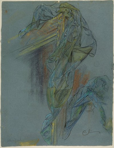 Studie eines Rahmens und Draperie von Bouchers "Der Triumph der Venus": Vorzeichnung für das Lovisa Ulrika Fresko im Treppenhaus des Nationalmuseums, Stockholm von Carl Larsson