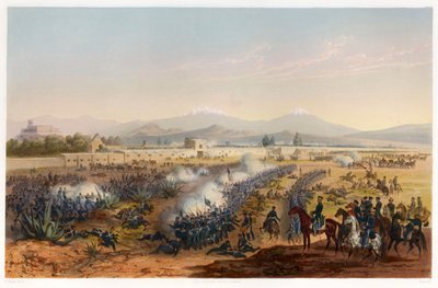 Molino del Rey - Angriff auf den Molino, veröffentlicht 1851 von Carl Nebel