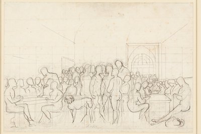 Erster Entwurf für das Gruppenbildnis der deutschen Künstler in Rom als Aktfiguren von Carl Philipp Fohr