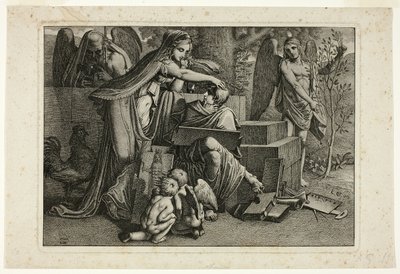 Allegorie der Kunst: Ein Jugendlicher inspiriert vom Geist der Kunst von Carl Russ