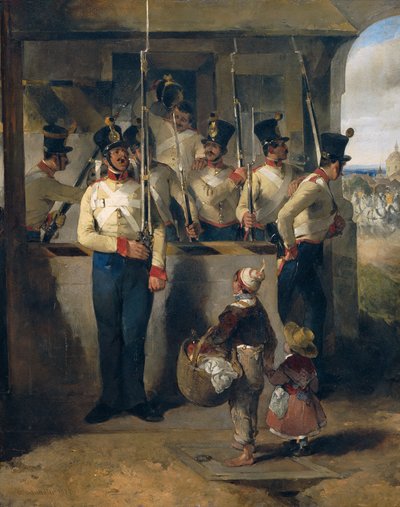 Die Schildwache, in das Gewehr rufend ("Gewehr heraus!") von Carl Schindler