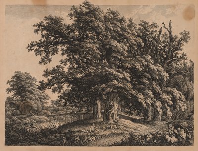 Landschaft und Brücke mit drei Figuren von Carl Wilhelm Kolbe I